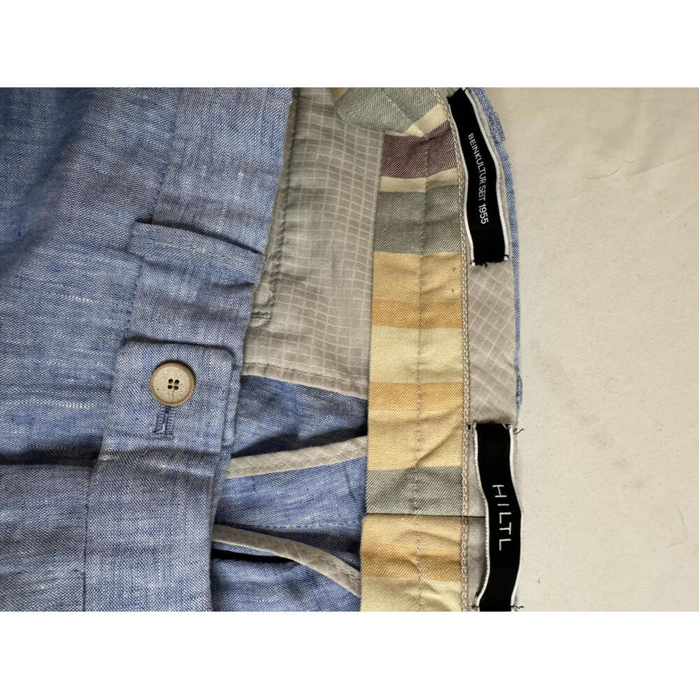 Hiltl Men's Linen Pants Light Blue Size 34/38 - Picture 3 of 10